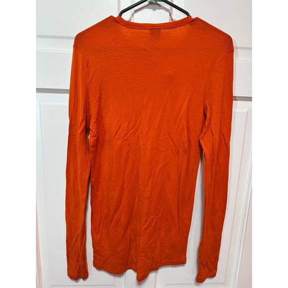 Macpac Men's Lyell 180 Merino Long Sleeve T-Shirt Orange Size Large - Picture 2 of 5